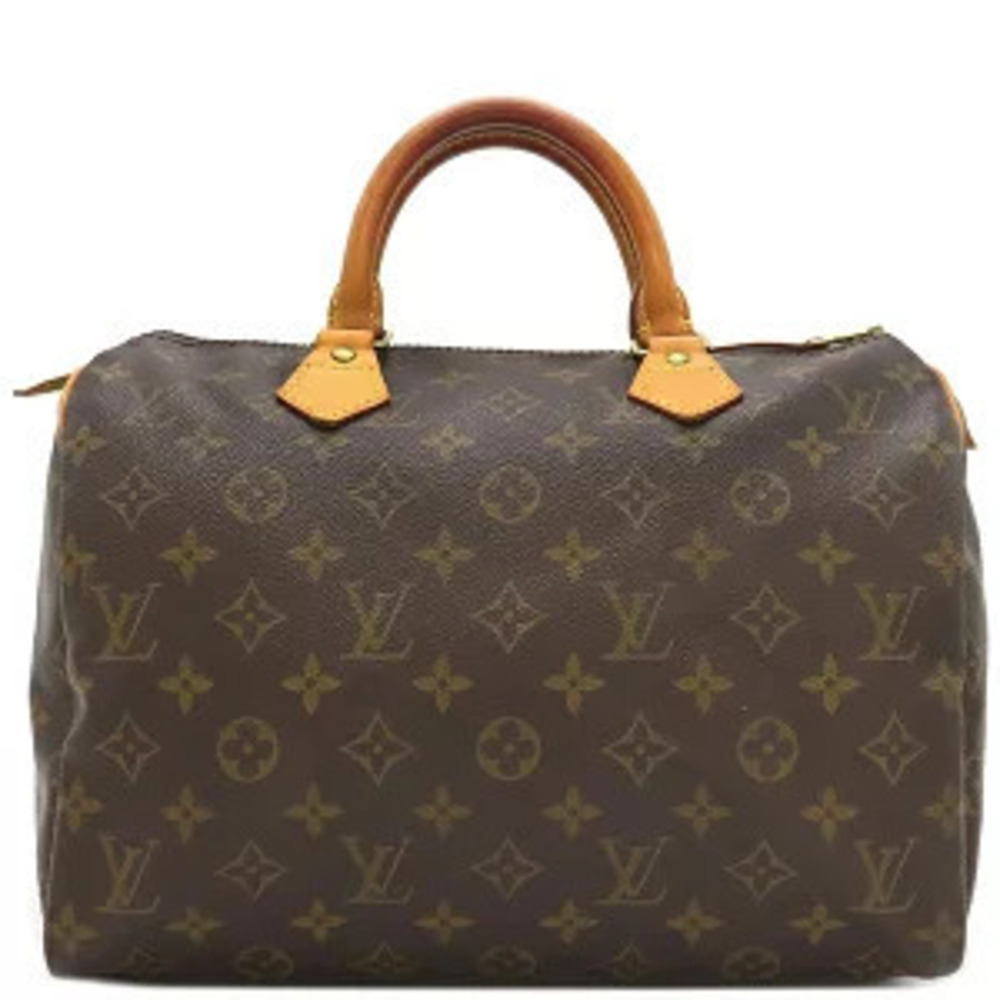Louis Vuitton Speedy handbag Monogram canvas brown Boston bag Key padlock